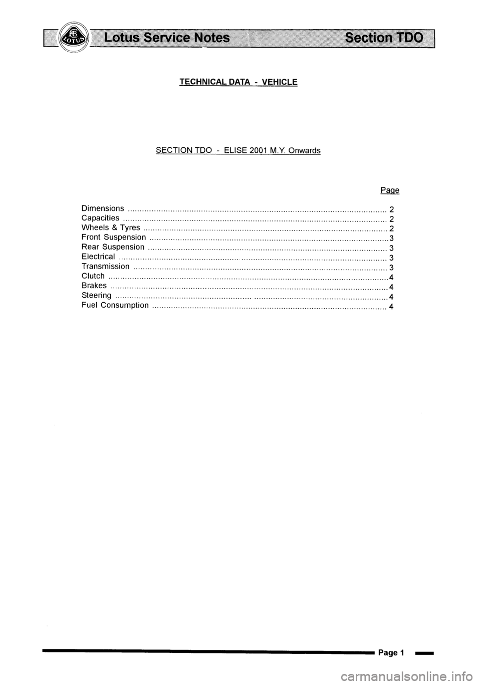 LOTUS ELISE 2001 Service Repair Manual LOTUS ELISE 2001 Service Repair Manual