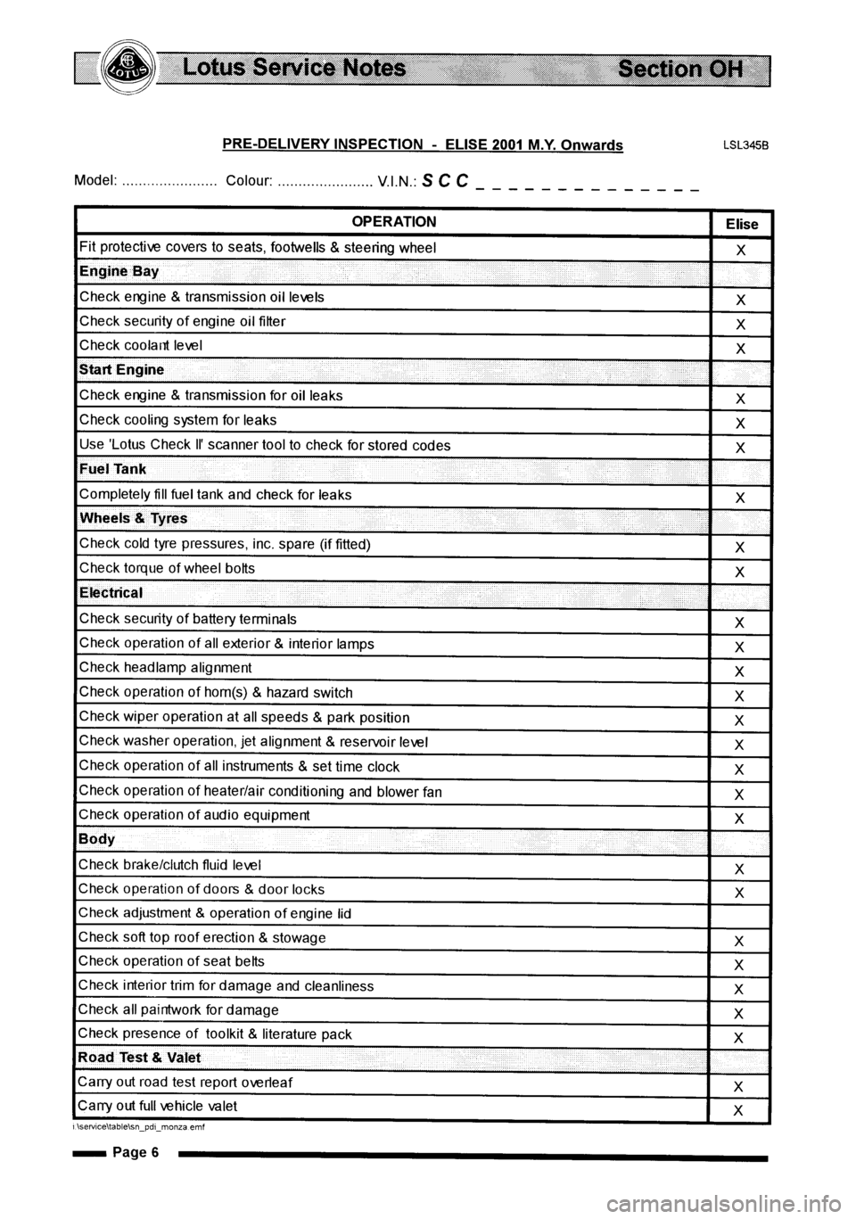 LOTUS ELISE 2001 Service Repair Manual LOTUS ELISE 2001 Service Repair Manual