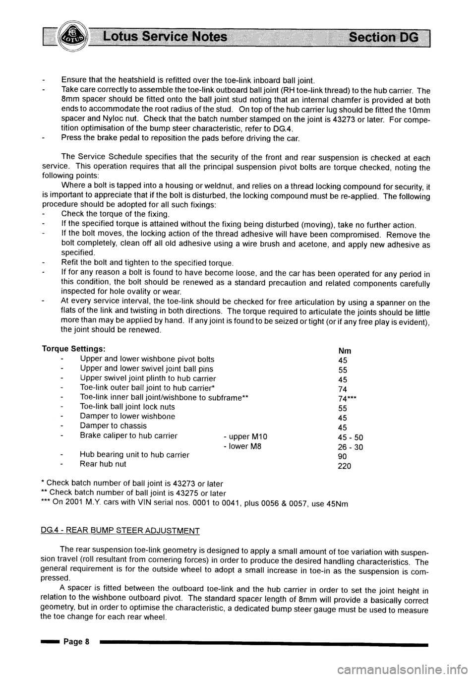 LOTUS ELISE 2001 Service Repair Manual LOTUS ELISE 2001 Service Repair Manual