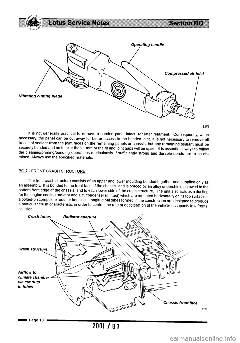 LOTUS ELISE 2001 Service Owners Guide LOTUS ELISE 2001 Service Owners Guide