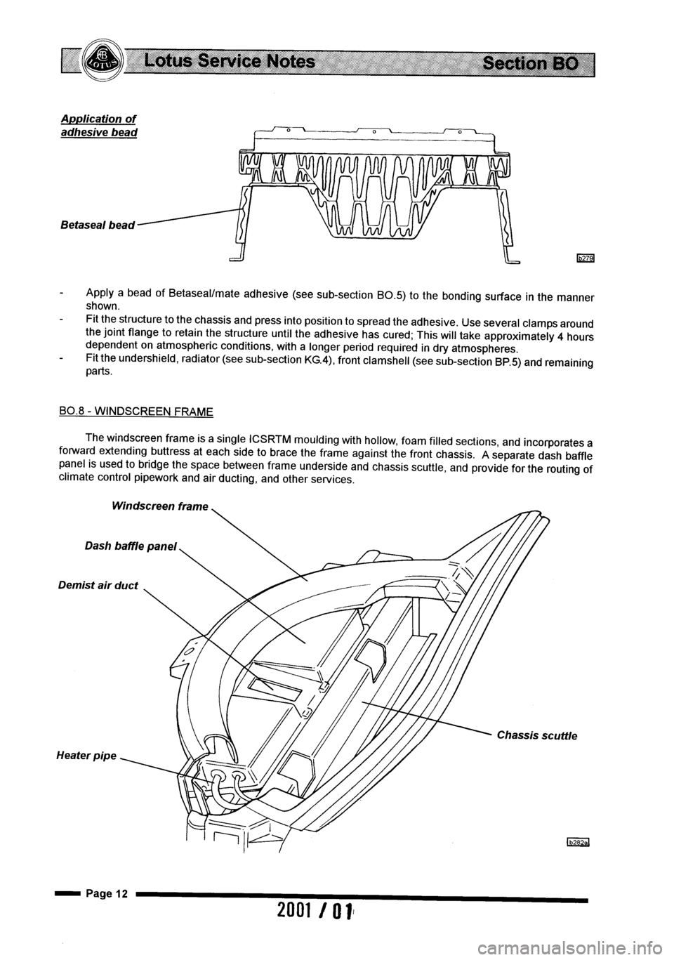 LOTUS ELISE 2001 Service Service Manual LOTUS ELISE 2001 Service Service Manual