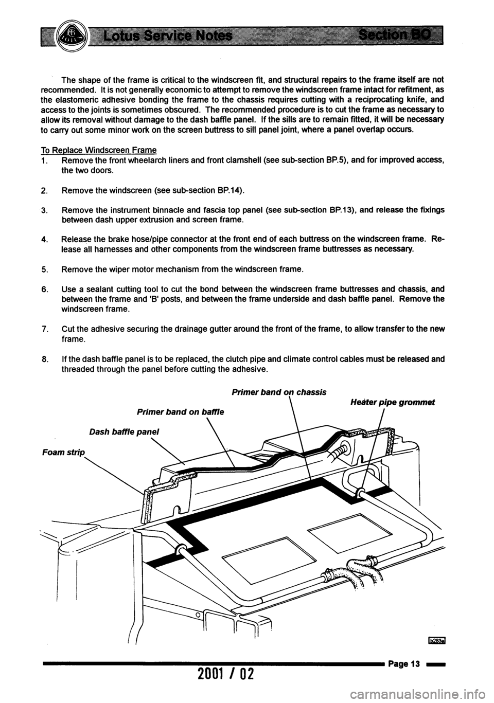 LOTUS ELISE 2001 Service Service Manual LOTUS ELISE 2001 Service Service Manual
