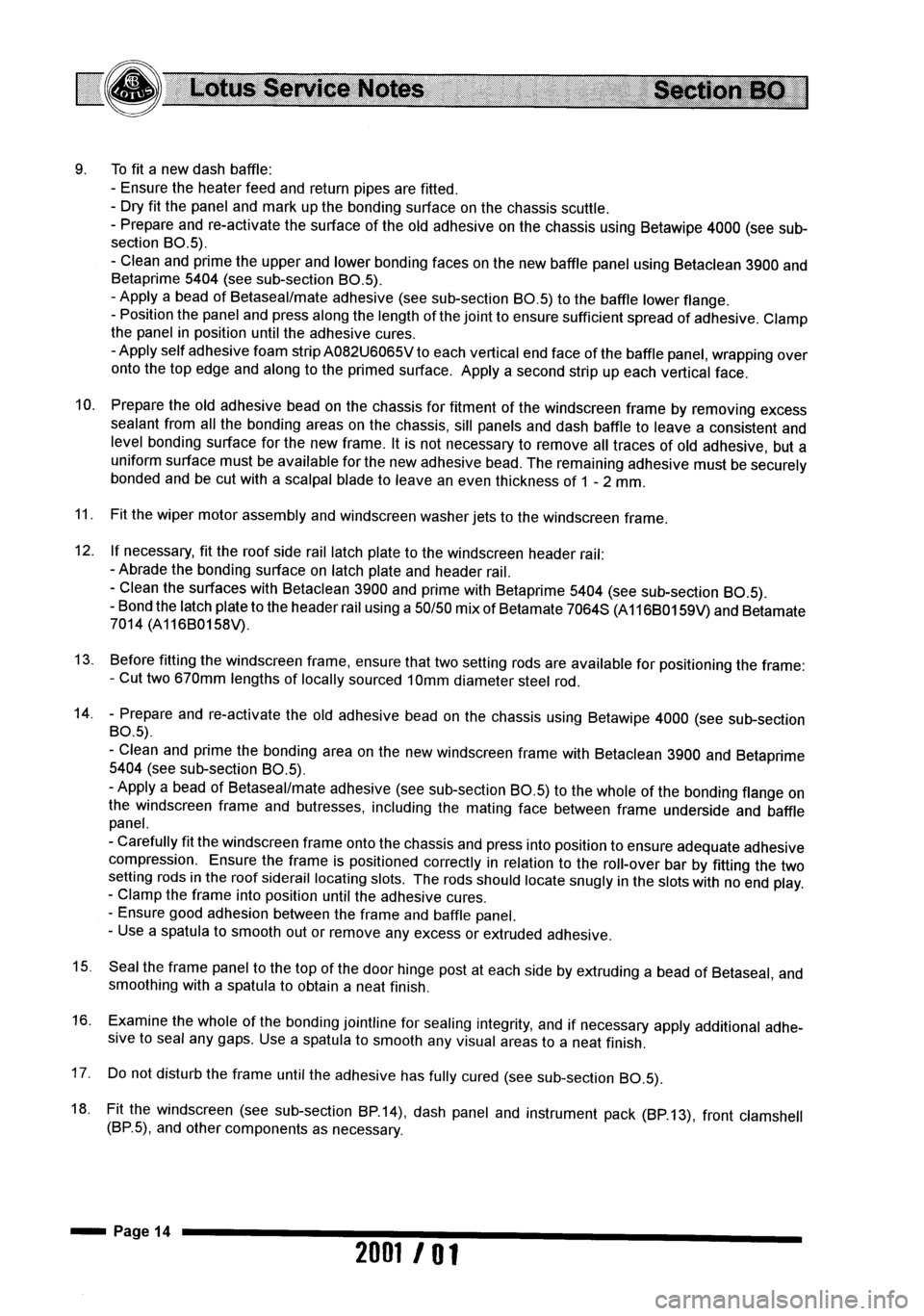 LOTUS ELISE 2001 Service Repair Manual LOTUS ELISE 2001 Service Repair Manual