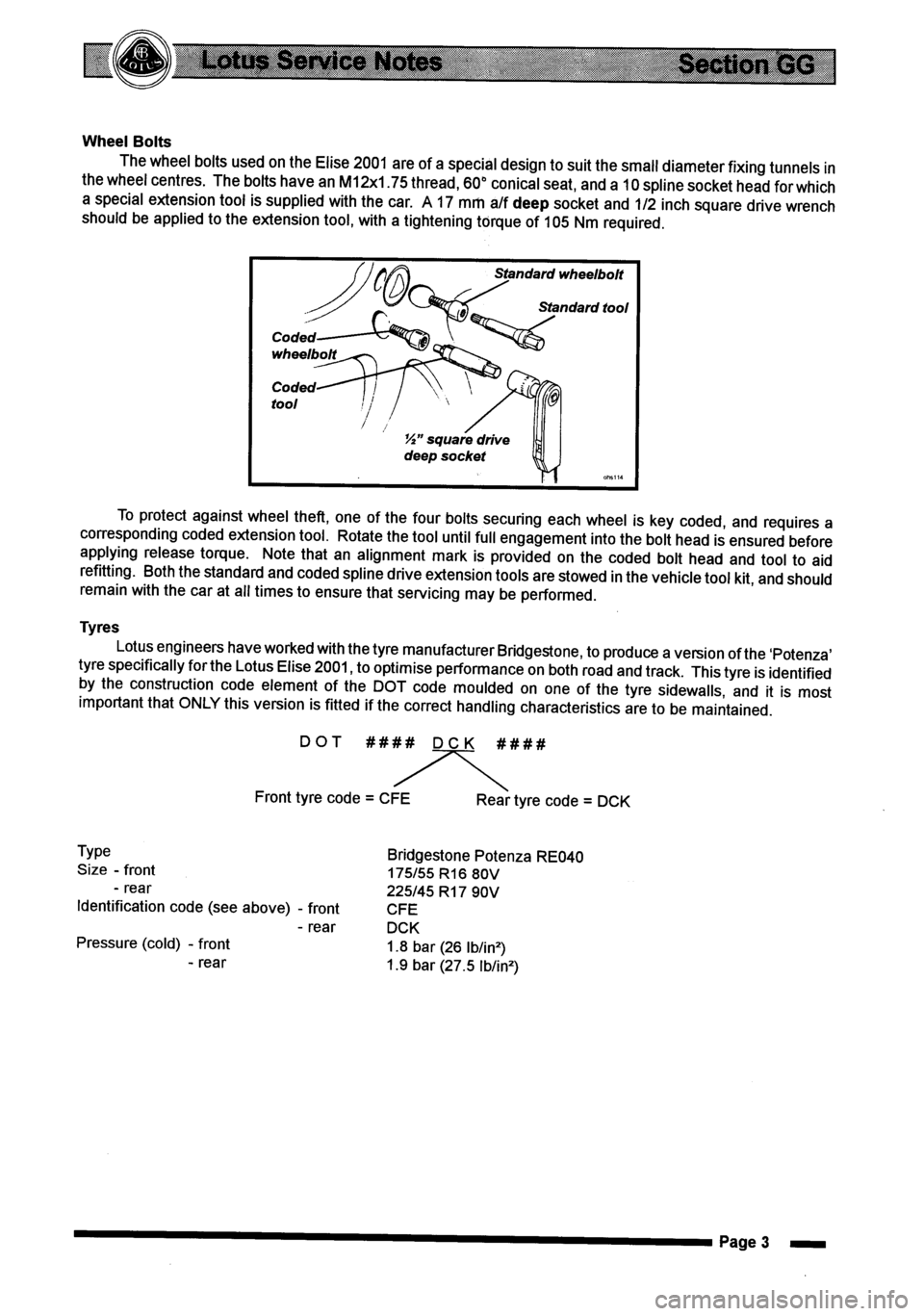 LOTUS ELISE 2001 Service Repair Manual LOTUS ELISE 2001 Service Repair Manual