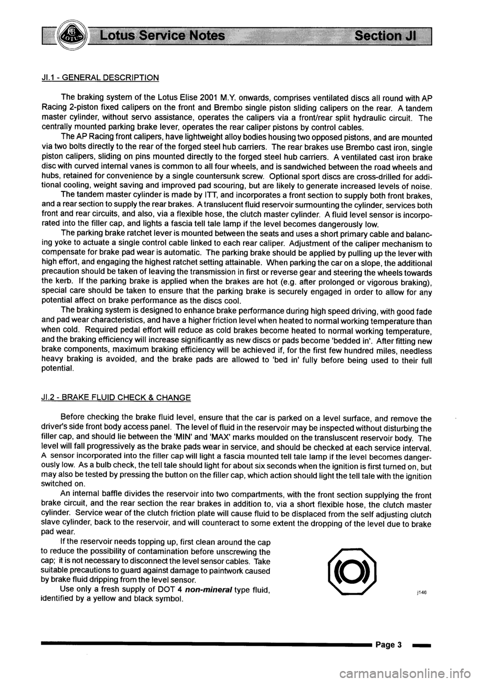 LOTUS ELISE 2001 Service Service Manual LOTUS ELISE 2001 Service Service Manual