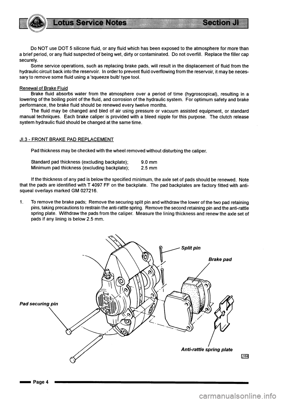 LOTUS ELISE 2001 Service Workshop Manual LOTUS ELISE 2001 Service Workshop Manual