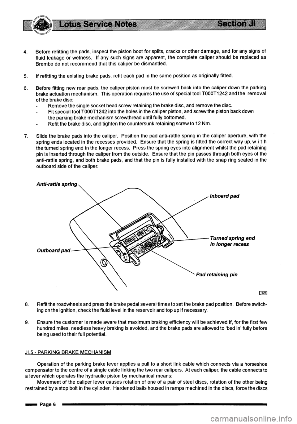 LOTUS ELISE 2001 Service Workshop Manual LOTUS ELISE 2001 Service Workshop Manual