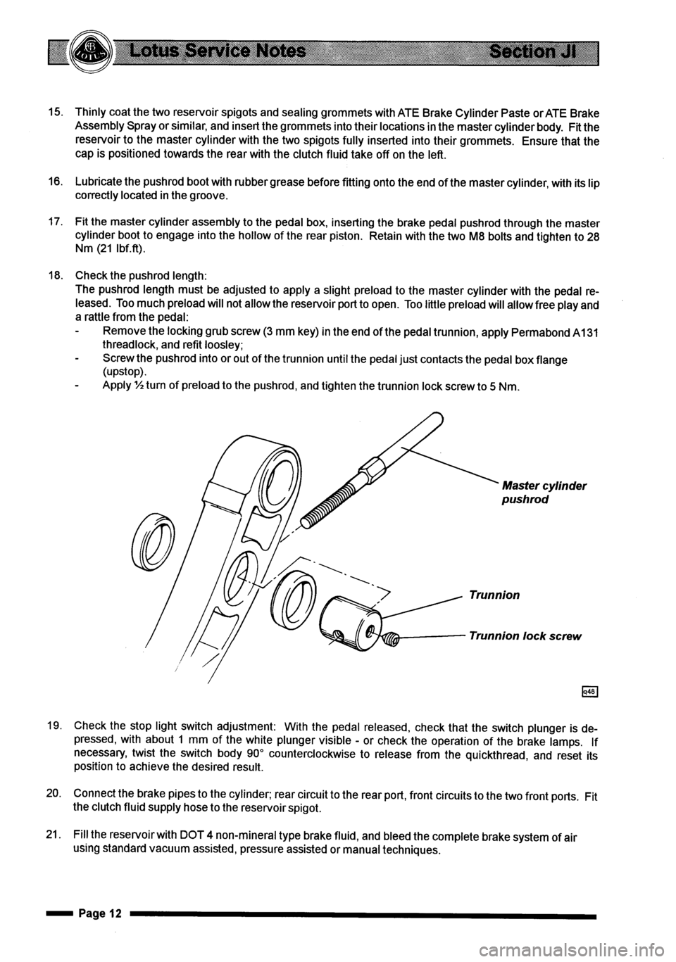 LOTUS ELISE 2001 Service Workshop Manual LOTUS ELISE 2001 Service Workshop Manual