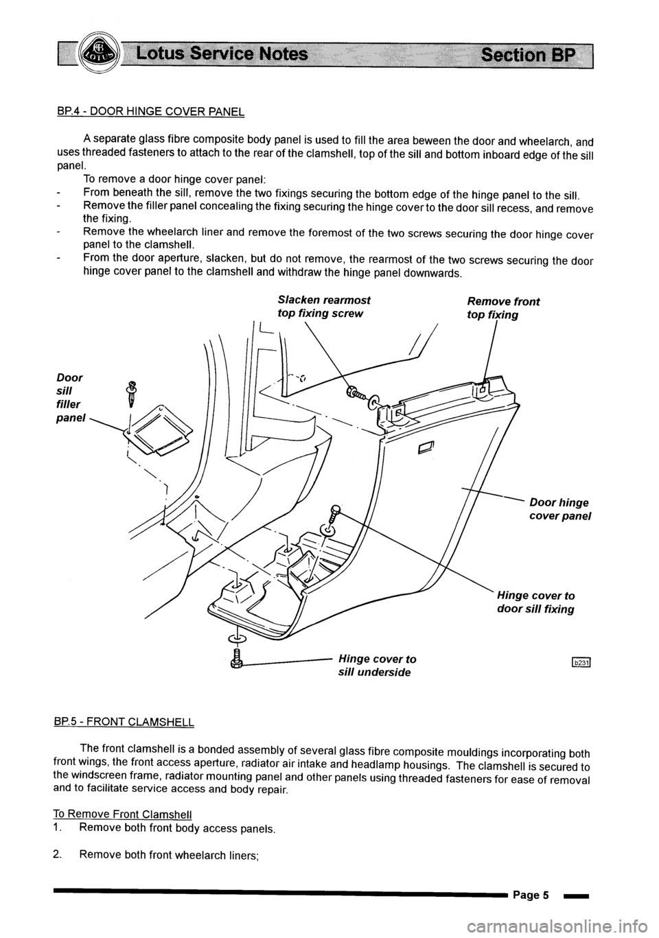 LOTUS ELISE 2001  Service Repair Manual 