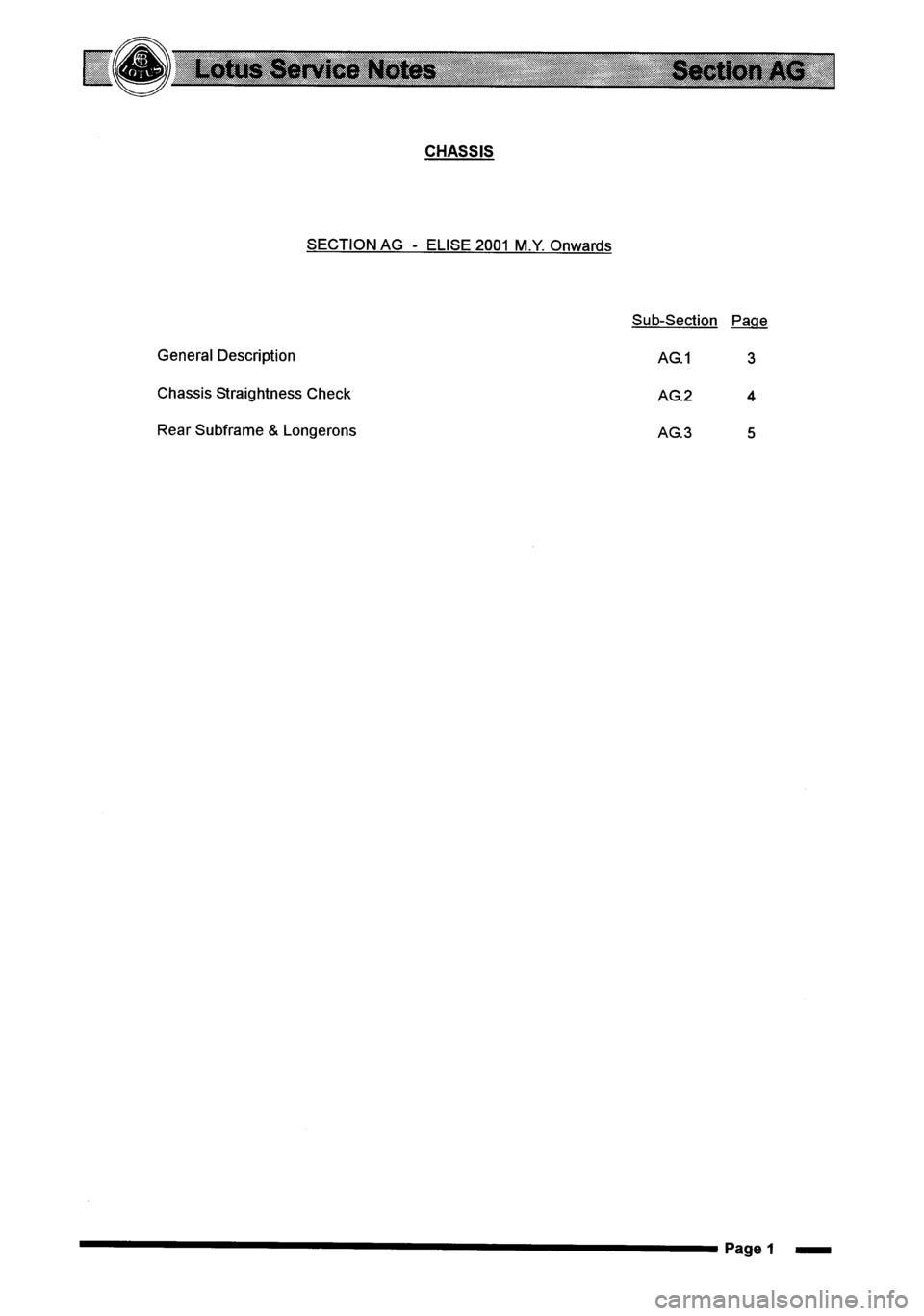 LOTUS ELISE 2001 Service Manual PDF LOTUS ELISE 2001 Service Manual PDF