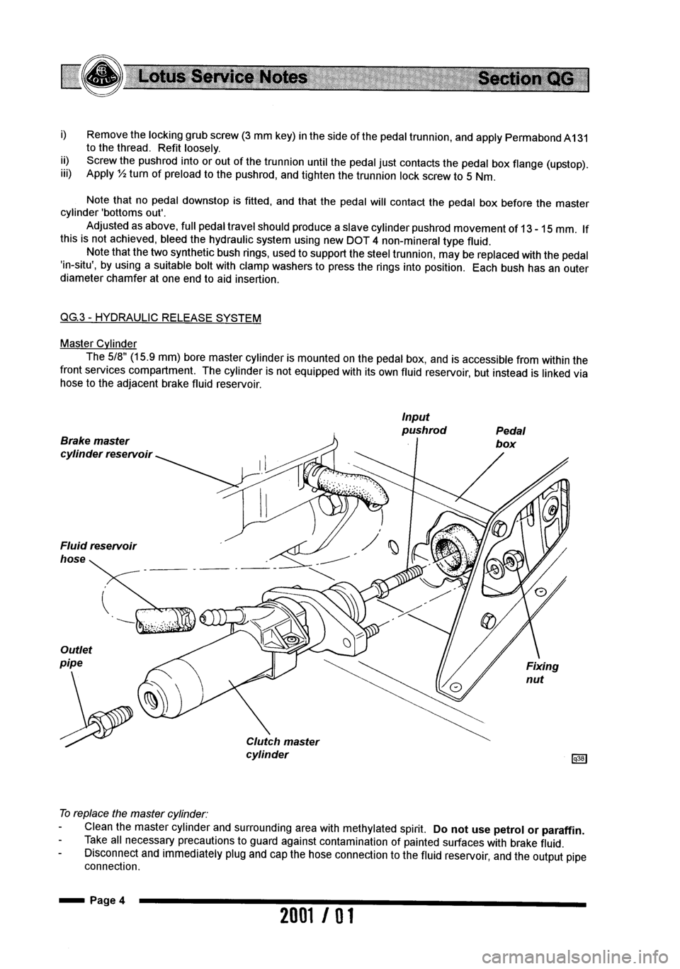 LOTUS ELISE 2001 Service Manual PDF LOTUS ELISE 2001 Service Manual PDF