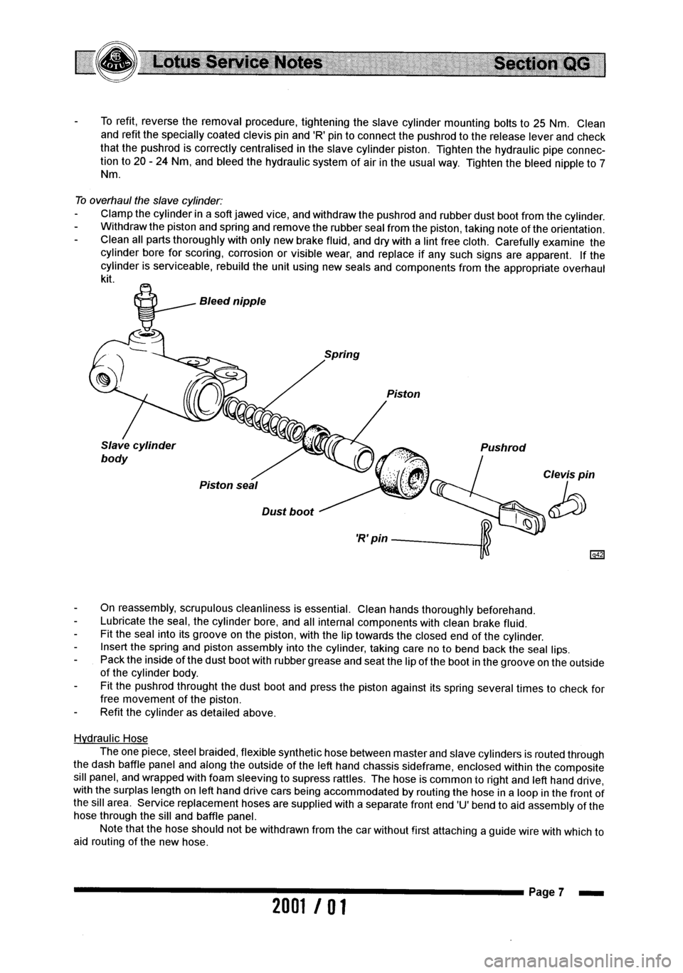 LOTUS ELISE 2001 Service Manual PDF LOTUS ELISE 2001 Service Manual PDF