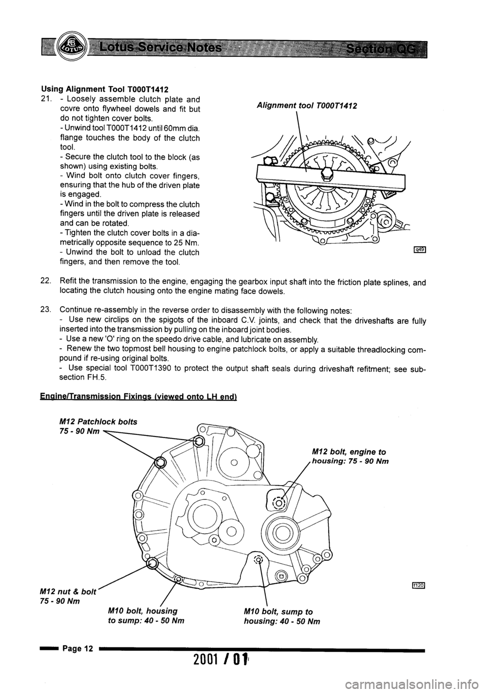 LOTUS ELISE 2001 Service Manual Online LOTUS ELISE 2001 Service Manual Online