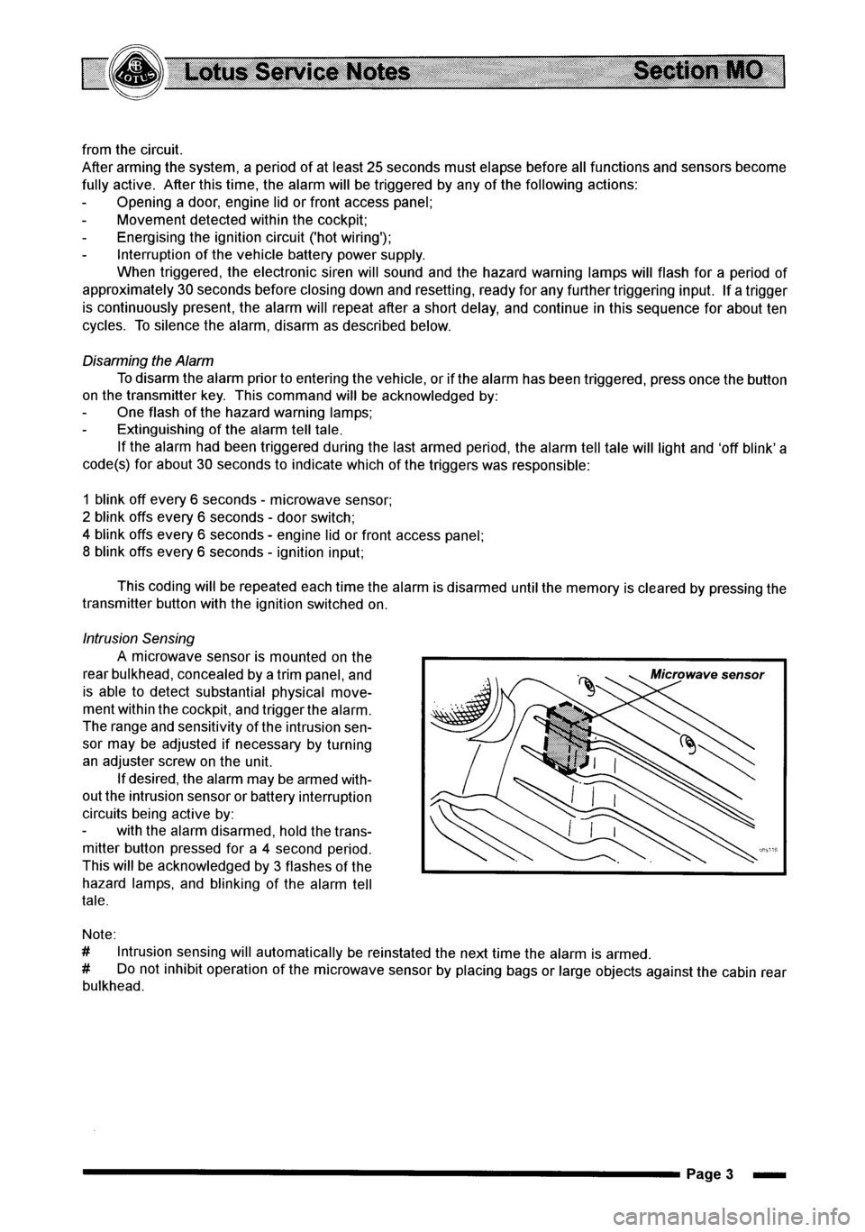 LOTUS ELISE 2001 Service Manual Online LOTUS ELISE 2001 Service Manual Online