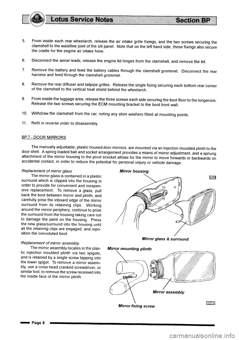 LOTUS ELISE 2001  Service Repair Manual 