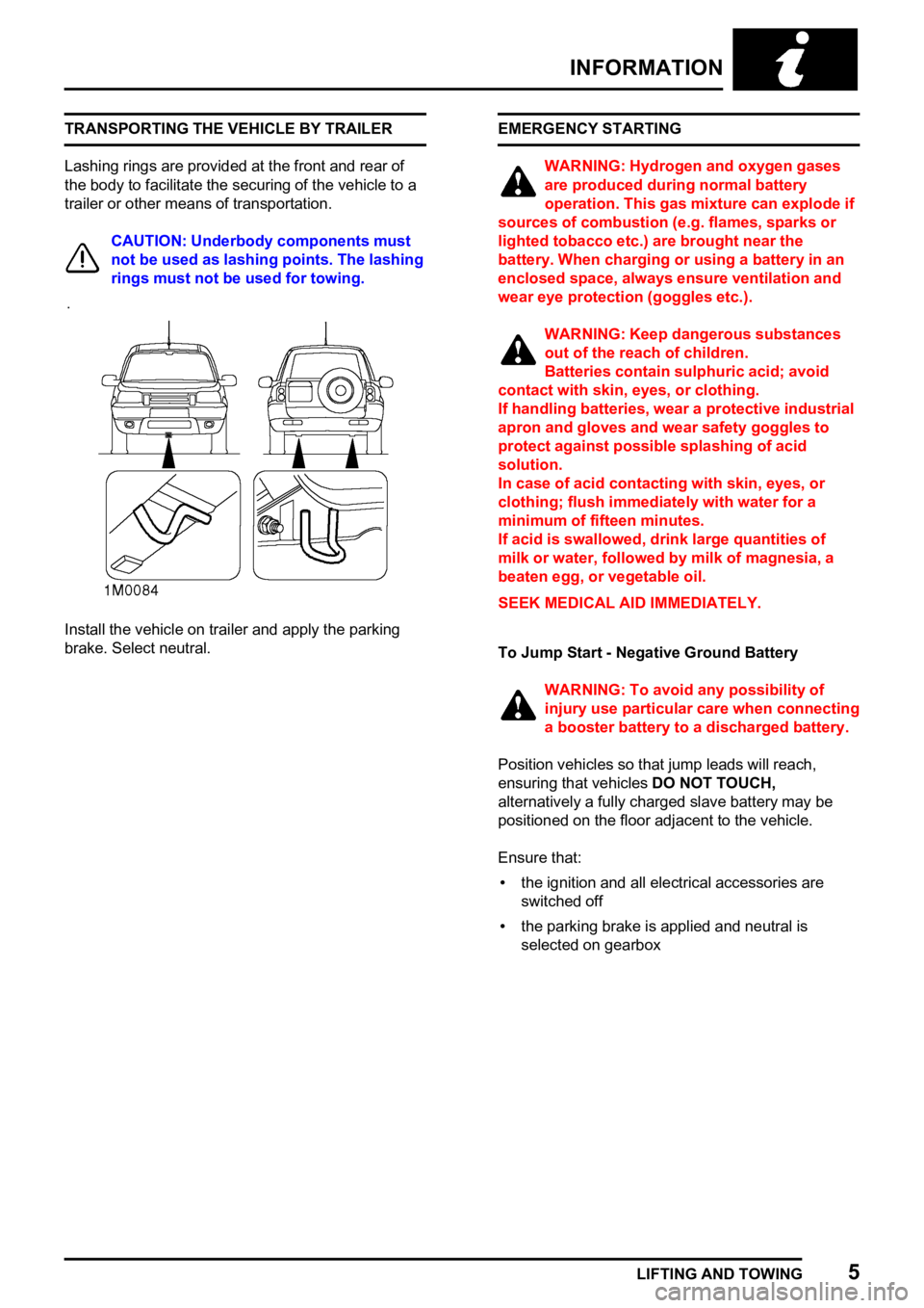 LAND ROVER FREELANDER 1998 Repair Manual 
  
    
