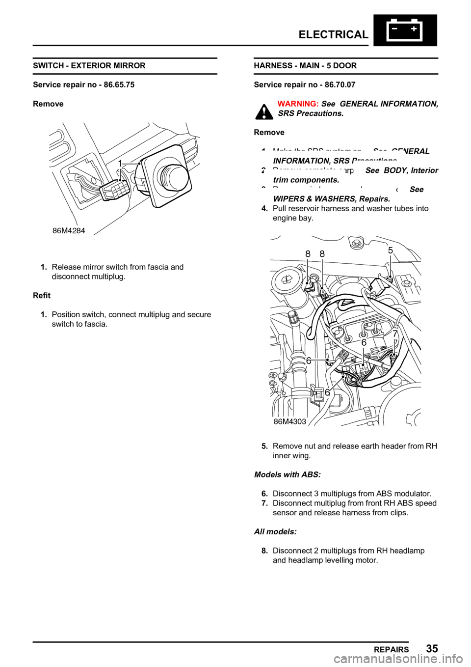 LAND ROVER FREELANDER 1998 Workshop Manual
LAND ROVER FREELANDER 1998 Workshop Manual
