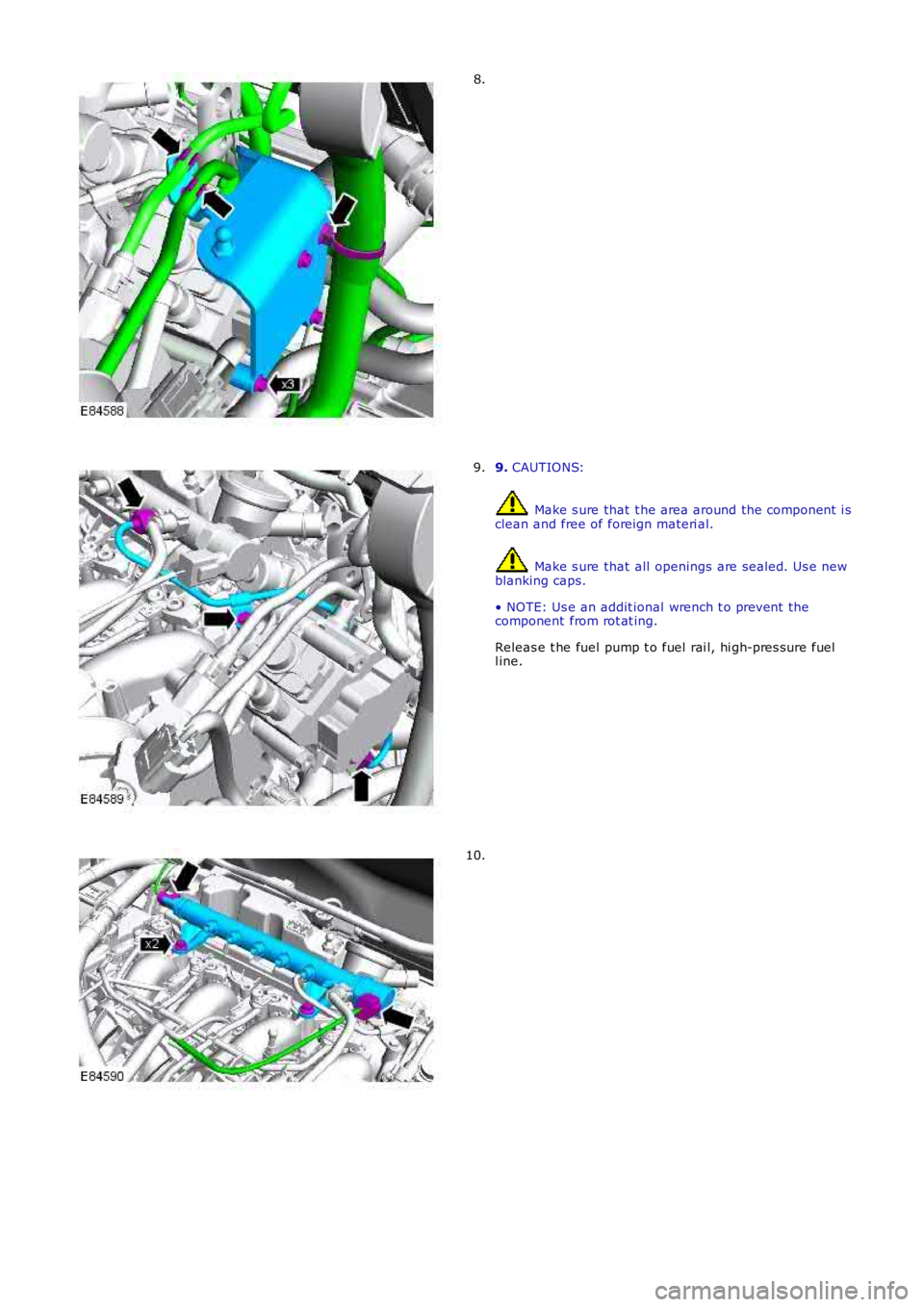 LAND ROVER FRELANDER 2 2006  Repair Manual 8.
9. CAUTIONS:
 Make s ure that  t he area around the component  i sclean and free of foreign materi al.
 Make s ure that  all  openings are sealed. Us e newblanking caps.
• NOTE: Us e an addit ion