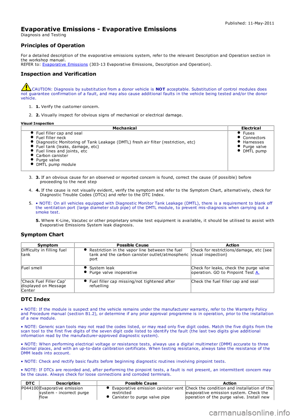 LAND ROVER FRELANDER 2 2006  Repair Manual Publi s hed: 11-May-2011
Evaporative Emissions - Evaporative Emissions
Diagnosi s  and Tes ti ng
Principles of Operation
For a detail ed descripti on of the evaporat ive emi ss ions  s ys tem, refer t