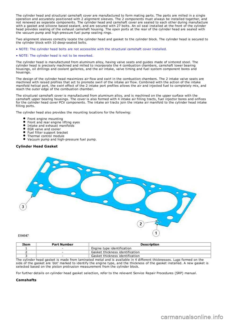 LAND ROVER FRELANDER 2 2006 Repair Manual The cyl inder head and st ructural cams haft cover are manufactured to form mat ing parts . The part s are mil led i n a si ngl eoperati on and accurat ely pos it ioned wi th 2 alignment s leeves. LAND ROVER FRELANDER 2 2006 Repair Manual The cyl inder head and st ructural cams haft cover are manufactured to form mat ing parts . The part s are mil led i n a si ngl eoperati on and accurat ely pos it ioned wi th 2 alignment s leeves.