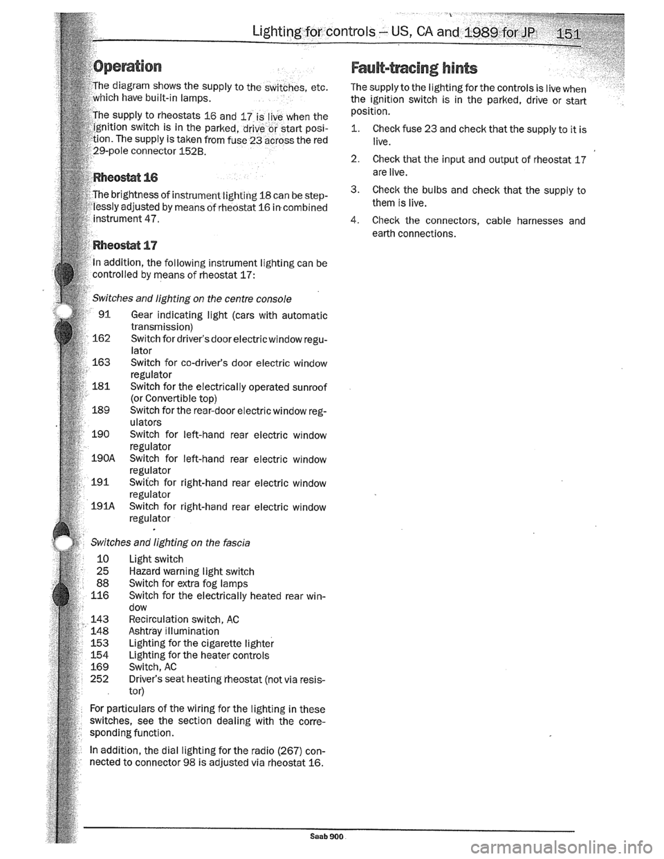 SAAB 900 1989  Service Manual Downloaded from www.Manualslib.com manuals search engine   
