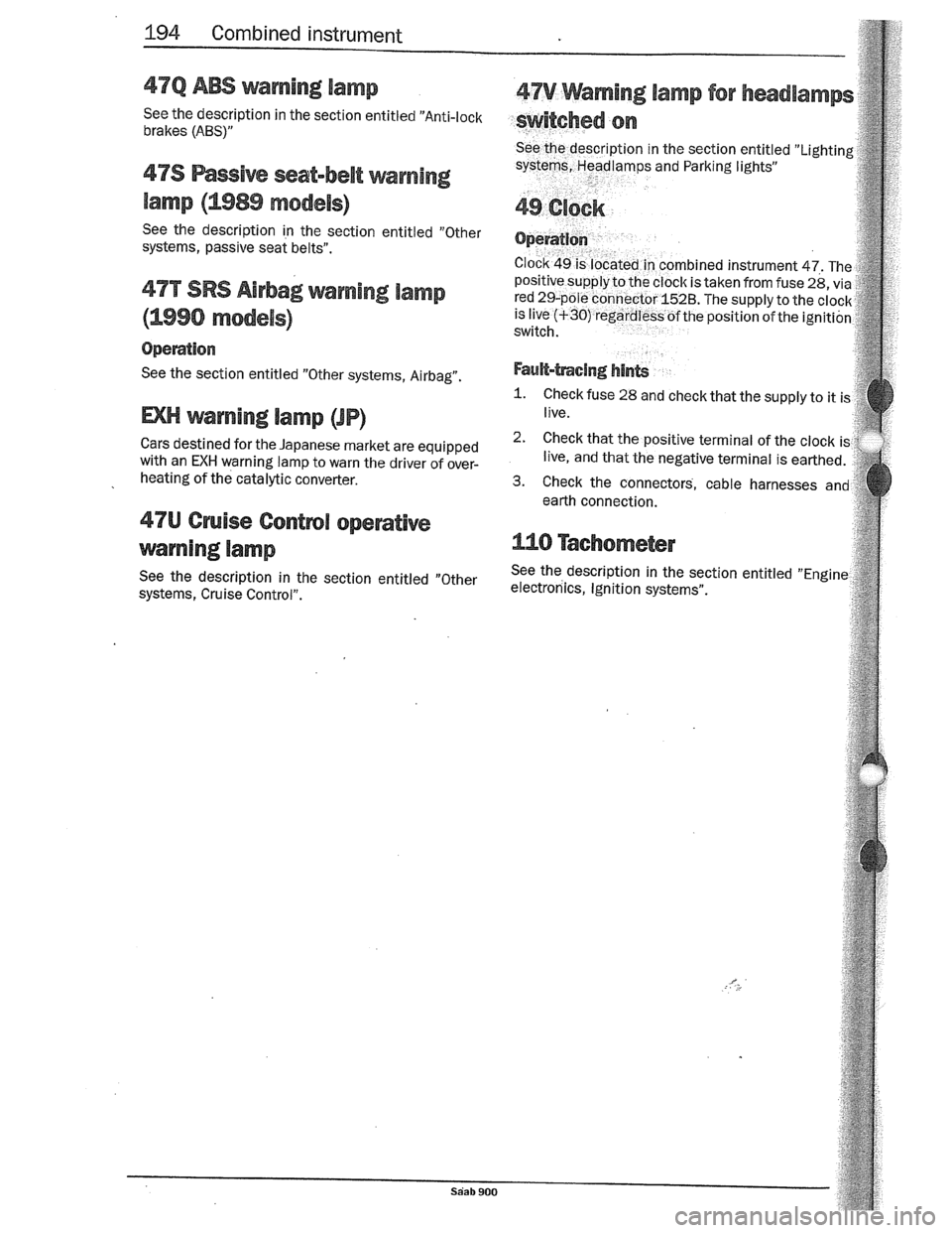 SAAB 900 1989  Service Manual Downloaded from www.Manualslib.com manuals search engine   