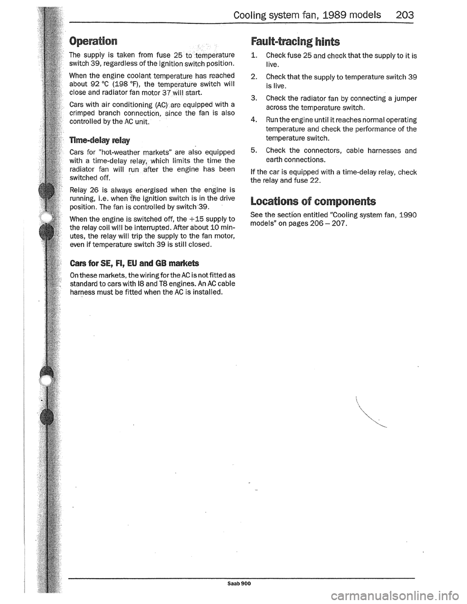 SAAB 900 1989  Service Manual Downloaded from www.Manualslib.com manuals search engine   