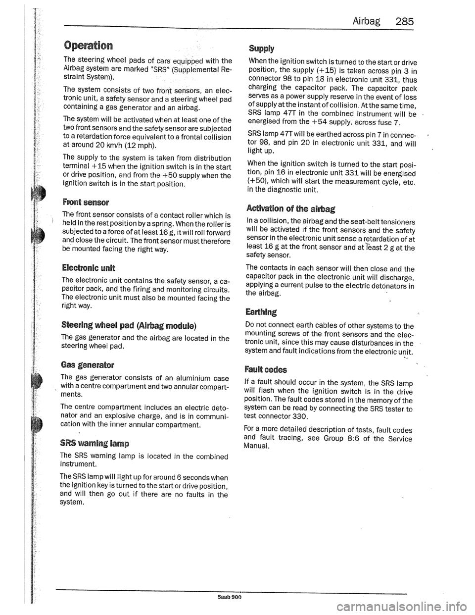 SAAB 900 1989  Service Manual Downloaded from www.Manualslib.com manuals search engine   
