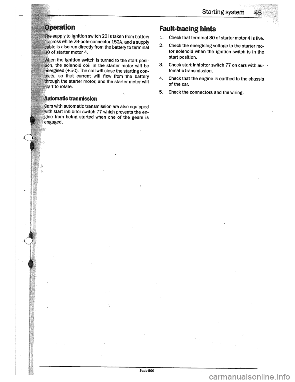 SAAB 900 1989 Workshop Manual Downloaded from www.Manualslib.com manuals search engine SAAB 900 1989 Workshop Manual Downloaded from www.Manualslib.com manuals search engine