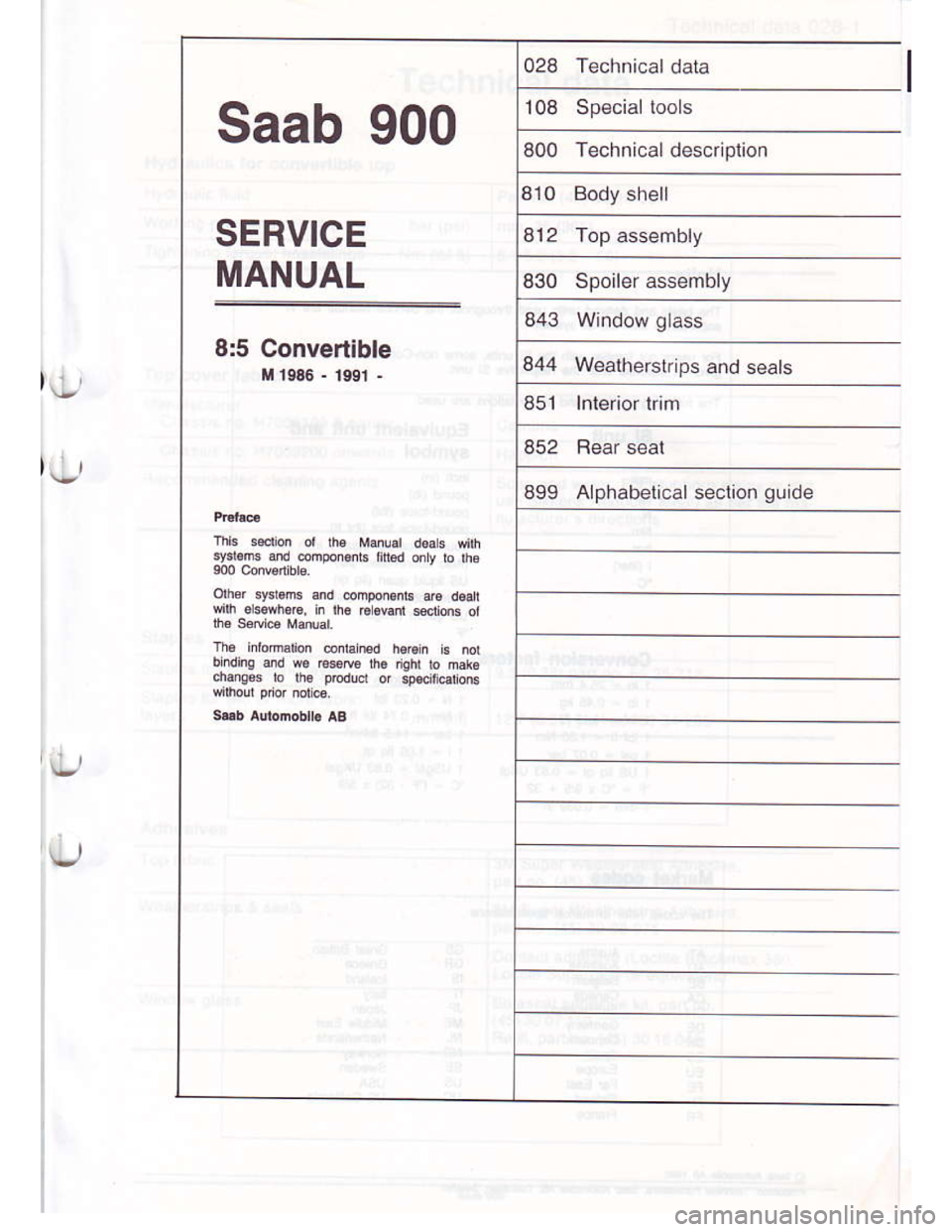 SAAB 900 1986 Service Manual Downloaded from www.Manualslib.com manuals search engine Saab 900
SERVICE
MANUAL
8:5 Convertlble
M i986 - r99r -
om&3Fl.m!andconpoMbarcd.ah
blidinged@l*rohiglibhdo
6.n$sjoh€pddogp€.ilc|ong
108 S SAAB 900 1986 Service Manual Downloaded from www.Manualslib.com manuals search engine Saab 900
SERVICE
MANUAL
8:5 Convertlble
M i986 - r99r -
om&3Fl.m!andconpoMbarcd.ah
blidinged@l*rohiglibhdo
6.n$sjoh€pddogp€.ilc|ong
108 S