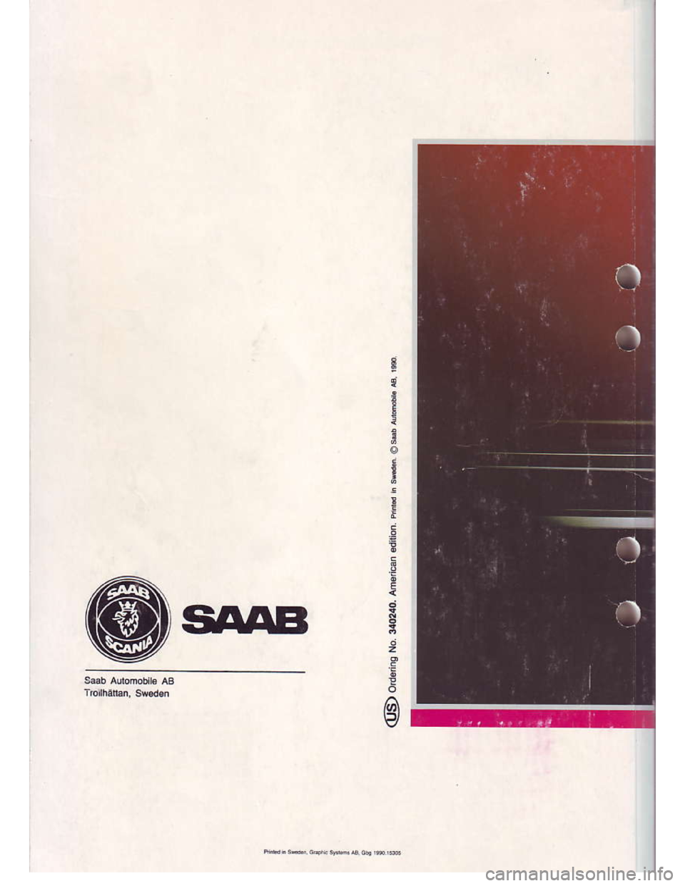 SAAB 900 1986  Service Manual Downloaded from www.Manualslib.com manuals search engine !
,
e
n
a
ra
I  