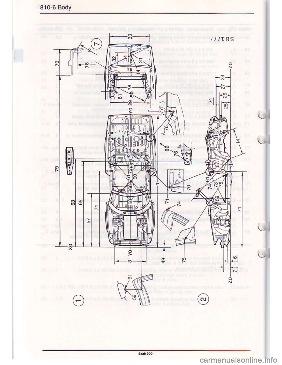 SAAB 900 1986 Owners Manual Downloaded from www.Manualslib.com manuals search engine 810-6 Body
"9
11118S
a
-3
-F:
gi
P
tiq
P
\.l
a
rft
fl  