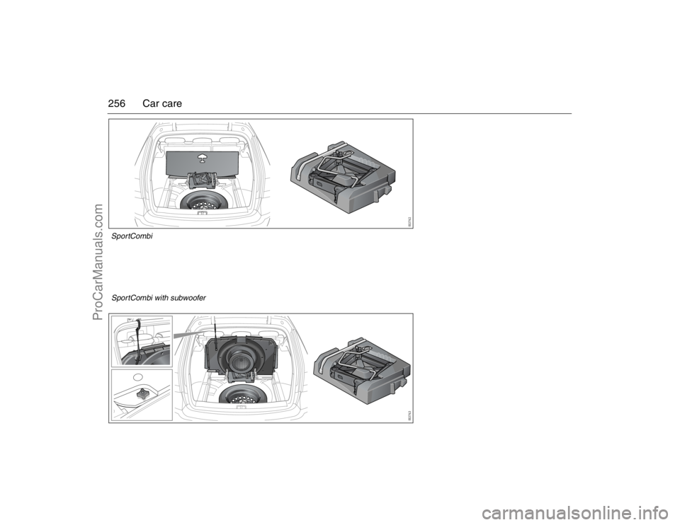 SAAB 9-3 2007  Owners Manual 256 Car careSportCombi
SportCombi with subwoofer93_U S _M 07.book  Page 256  W ednesday, April 12, 2006  9:30 AM
ProCarManuals.com 