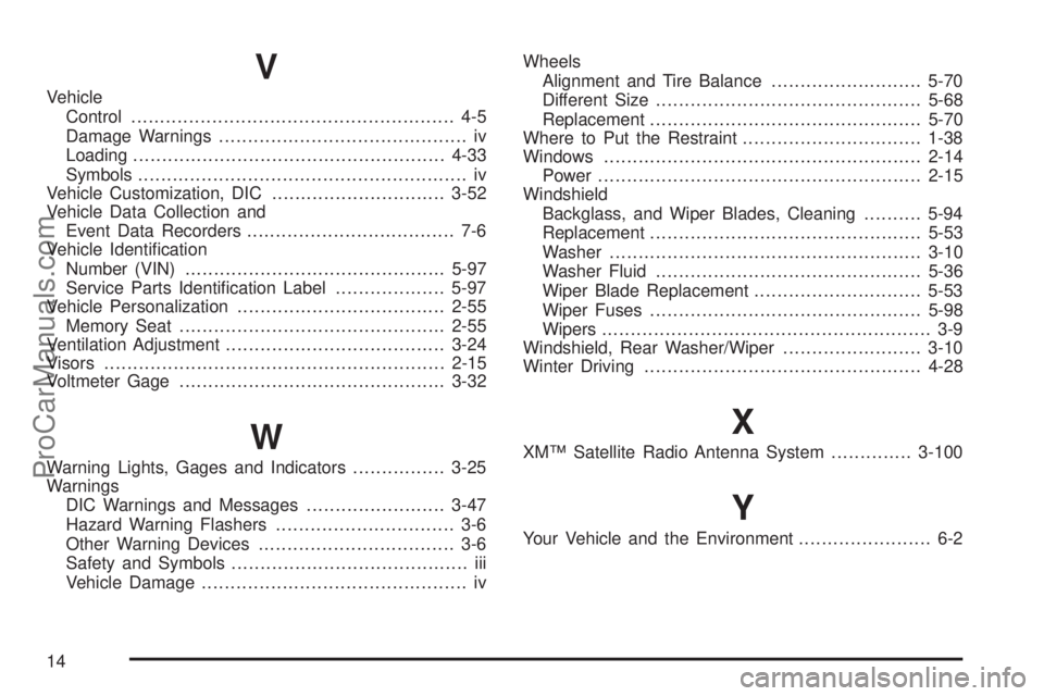 SAAB 9-7X 2006  Owners Manual V
Vehicle
Control........................................................ 4-5
Damage Warnings........................................... iv
Loading.....................................................