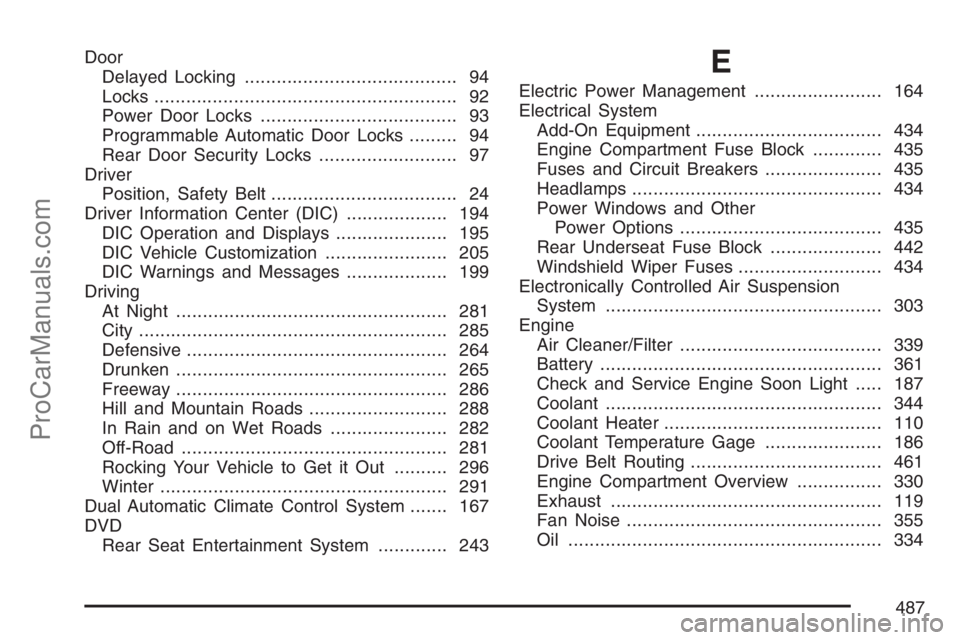 SAAB 9-7X 2007 Owners Manual Door
Delayed Locking........................................ 94
Locks......................................................... 92
Power Door Locks..................................... 93
Programmable SAAB 9-7X 2007 Owners Manual Door
Delayed Locking........................................ 94
Locks......................................................... 92
Power Door Locks..................................... 93
Programmable
