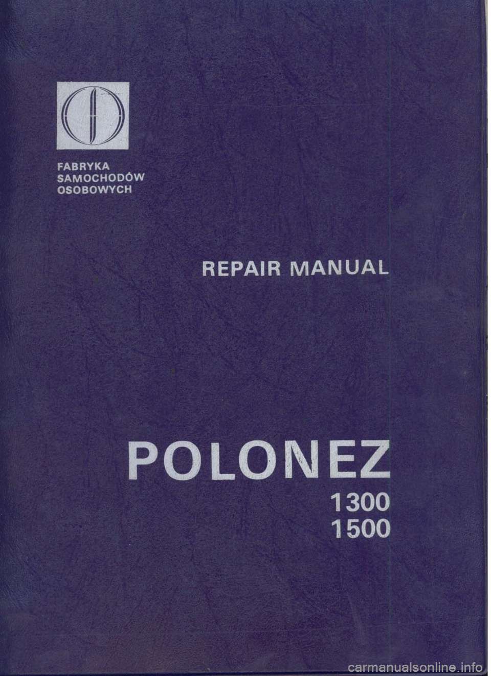 POLONEZ FSO 1300 1978  Repair Manual 