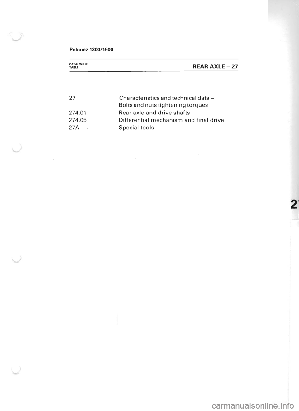 POLONEZ FSO 1300 1978 Repair Manual POLONEZ FSO 1300 1978 Repair Manual