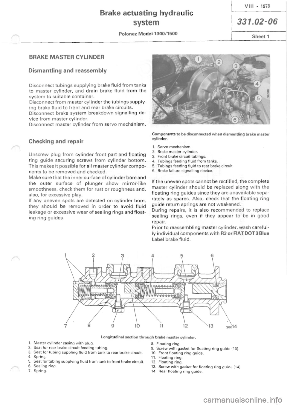 POLONEZ FSO 1300 1978  Repair Manual 