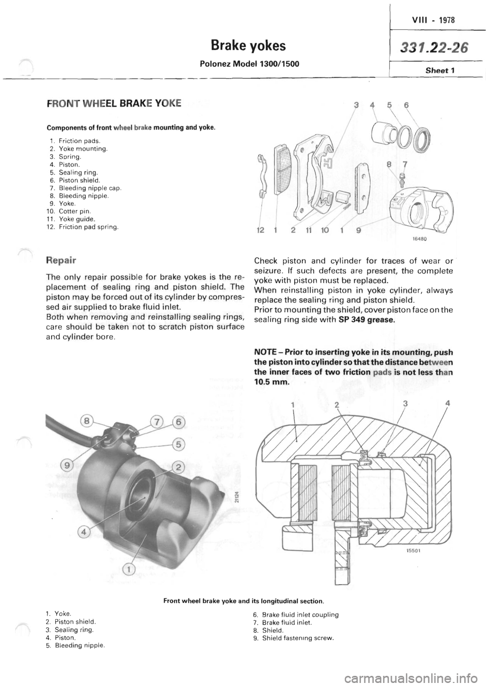 POLONEZ FSO 1300 1978  Repair Manual 