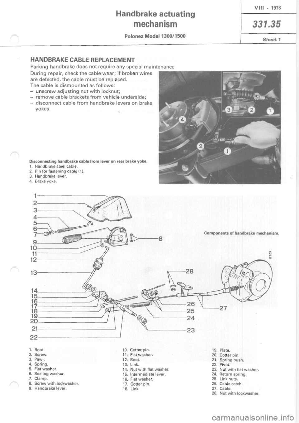 POLONEZ FSO 1300 1978  Repair Manual 