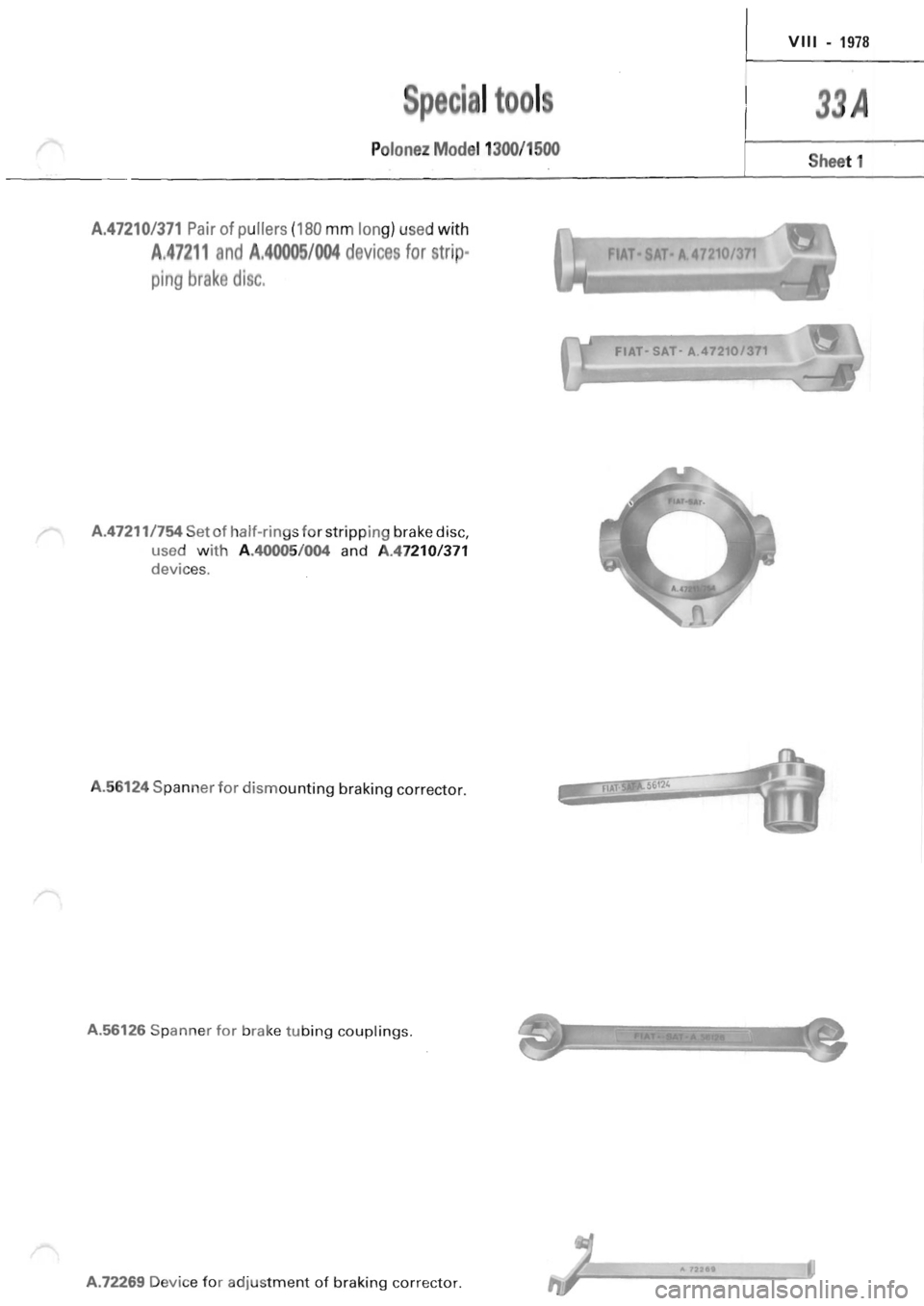 POLONEZ FSO 1300 1978  Repair Manual 
