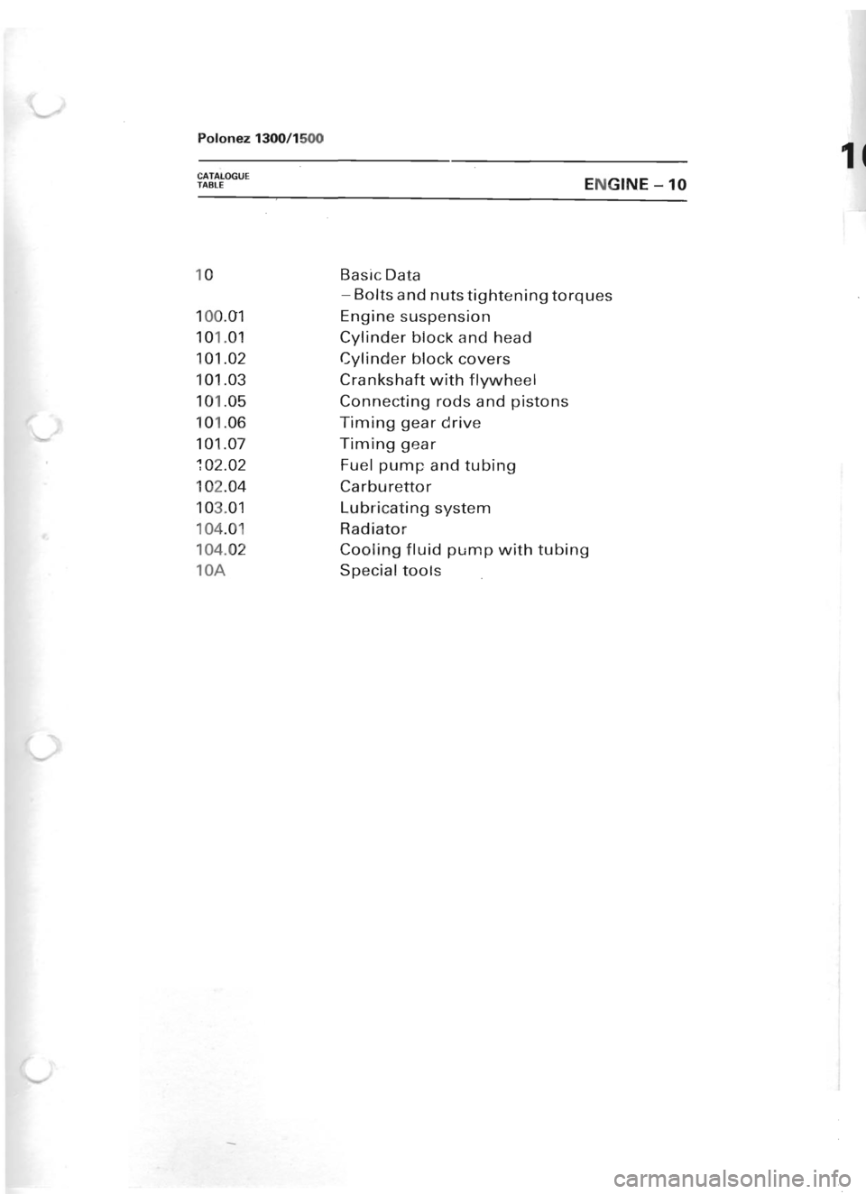 POLONEZ FSO 1300 1978 User Guide 