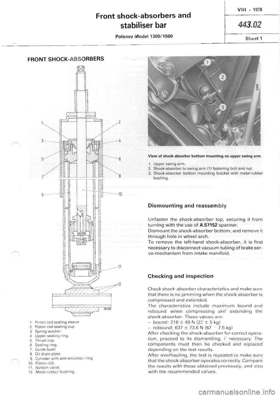 POLONEZ FSO 1300 1978 Repair Manual POLONEZ FSO 1300 1978 Repair Manual