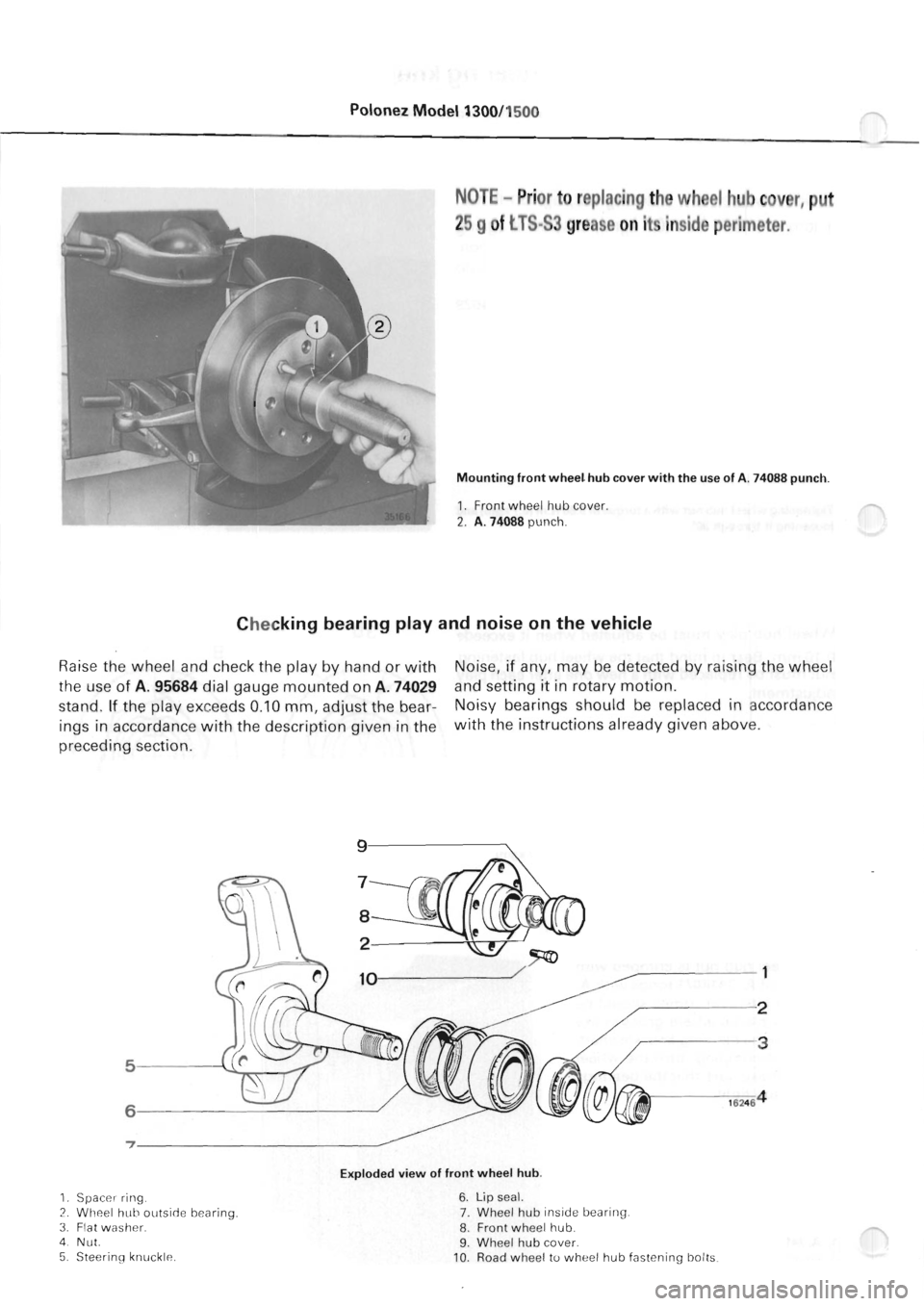 POLONEZ FSO 1300 1978  Repair Manual 