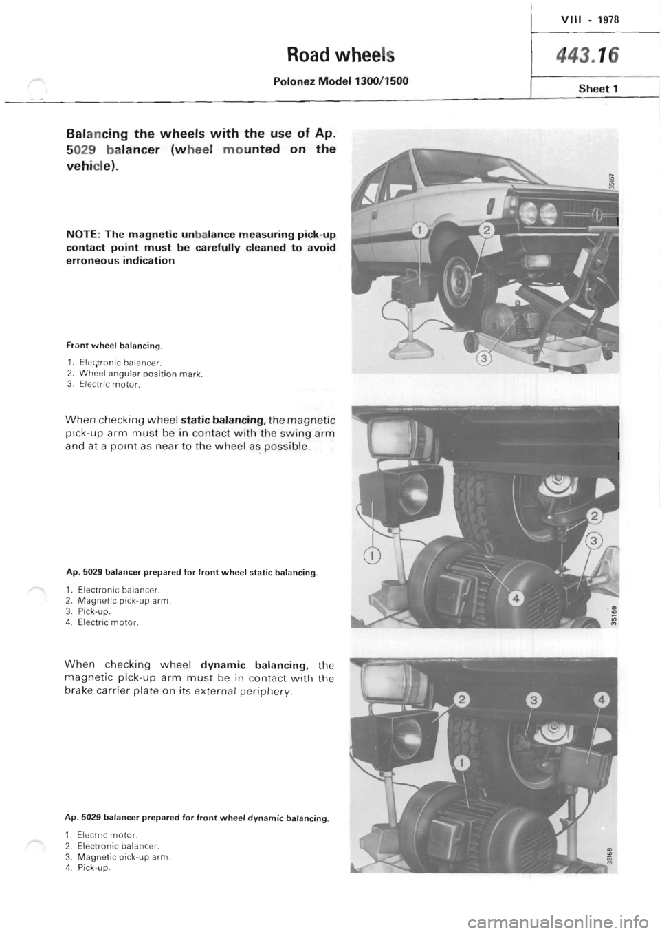 POLONEZ FSO 1300 1978  Repair Manual 