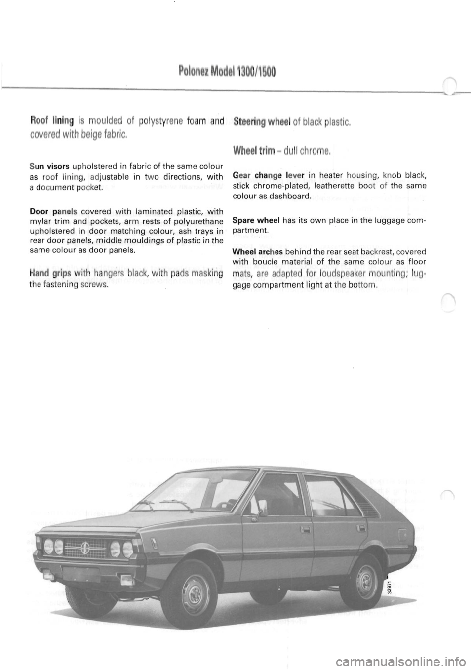 POLONEZ FSO 1300 1978  Repair Manual 