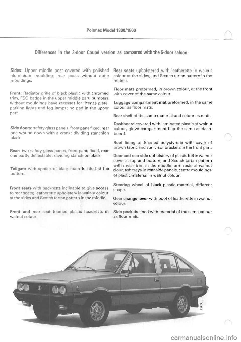 POLONEZ FSO 1300 1978  Repair Manual 