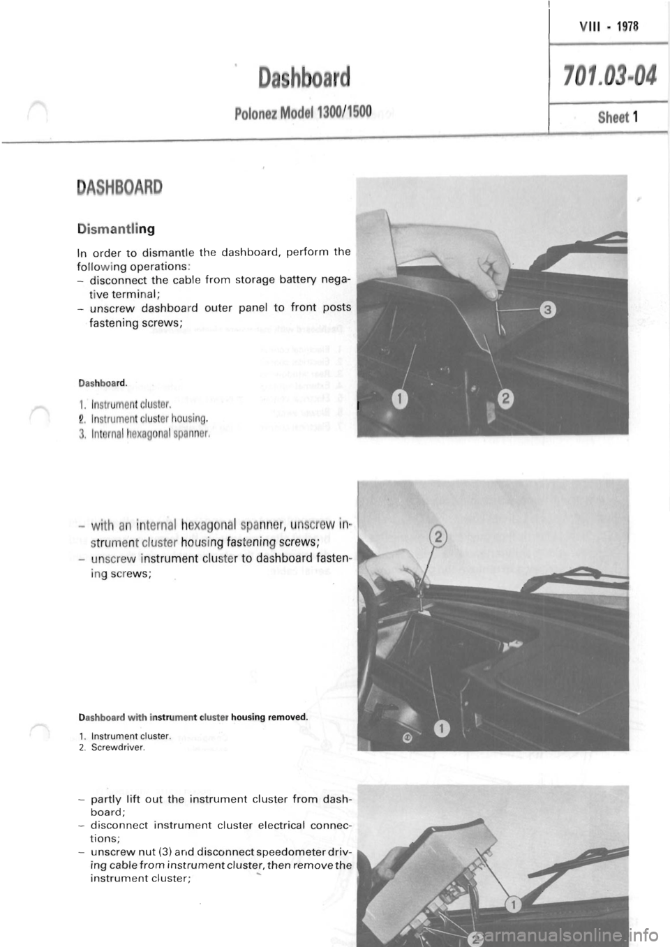 POLONEZ FSO 1300 1978  Repair Manual 