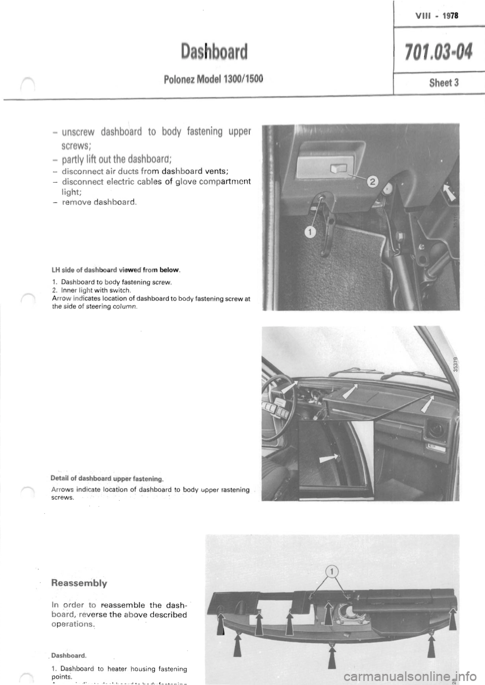 POLONEZ FSO 1300 1978  Repair Manual 