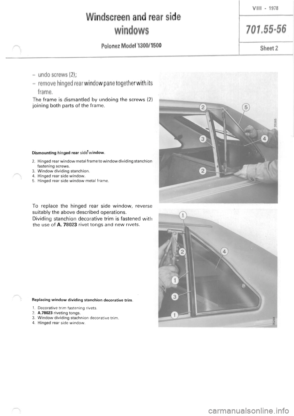 POLONEZ FSO 1300 1978  Repair Manual 